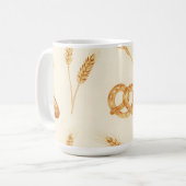 Rustikales Brot & Weizen nahtloses Muster Kaffeetasse (Vorderseite Links)