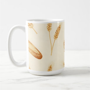 Rustikales Brot & Weizen nahtloses Muster Kaffeetasse