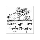 Rustikales Brotlaib/gebacken mit Liebe/Name/Datum Gummistempel (Prägung)