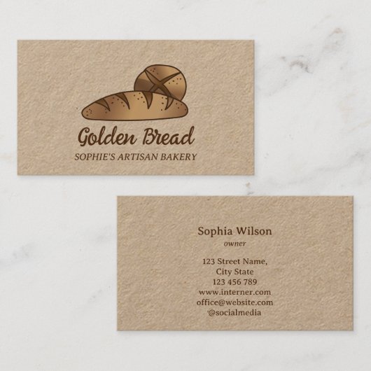 Rustikales Brotsortiment Visitenkarte (Vorne/Hinten)