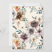 Rustikales Brown Floral Horse Cowgirl Babydusche Einladung (Rückseite)