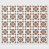 Rustikales Brown Heart Floral White Geschenkpapier (Flach)