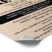 Rustikales Brown Kraft Bake Sale Poster (Ecke)