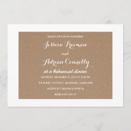 Rustikales Brown Kraft Paper Country Probe Dinner Einladung