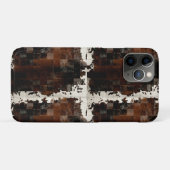 Rustikales Brown Patchwork Cowhide Case-Mate iPhone Hülle (Rückseite (Horizontal))