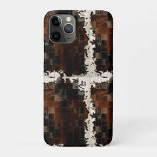 Rustikales Brown Patchwork Cowhide Case-Mate iPhone Hülle