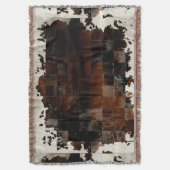 Rustikales Brown Patchwork Cowhide Decke (Vorderseite Vertikal)
