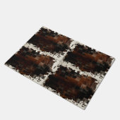Rustikales Brown Patchwork Cowhide Fußmatte (Schrägansicht)