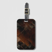 Rustikales Brown Patchwork Cowhide Gepäckanhänger (Vorderseite Vertikal)