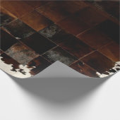 Rustikales Brown Patchwork Cowhide Geschenkpapier (Ecke)
