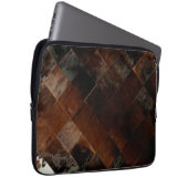 Rustikales Brown Patchwork Cowhide Laptopschutzhülle (Vorne Rechts)