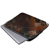 Rustikales Brown Patchwork Cowhide Laptopschutzhülle (Vorne Knopf)