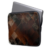 Rustikales Brown Patchwork Cowhide Laptopschutzhülle (Vorderseite Links)