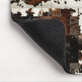 Rustikales Brown Patchwork Cowhide Mousepad (Ecke)