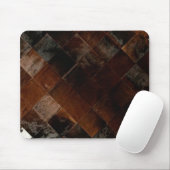 Rustikales Brown Patchwork Cowhide Mousepad (Mit Mouse)