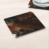 Rustikales Brown Patchwork Cowhide Rechteckiger Pappuntersetzer (angewinkelt)