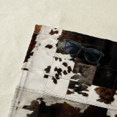 Rustikales Brown Patchwork Cowhide Strandtuch (Beispiel)