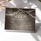 Rustikales Brown Tree String Lights Wedding RSVP