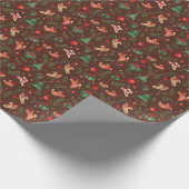 Rustikales Brown Weihnachtswrapping Paper - Warmes Geschenkpapier (Ecke)