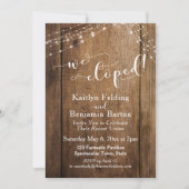 Rustikales Brown Wood & Lights Wir feiern Einladung (Vorderseite)