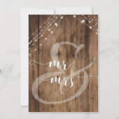 Rustikales Brown Wood & Lights Wir feiern Einladung (Rückseite)