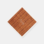 Rustikales Brown Wood Wicker Picnic Basket Funny Serviette (Ecke)