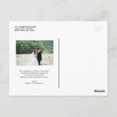 Rustikales Brush Letting Just Married Foto Postkarte (Rückseite)