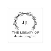 Rustikales Buch Botanischer Individuelle Name Init Gummistempel (Prägung)