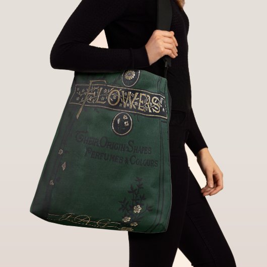 Rustikales Buch-Decksbücher Viktorianische Blume B Tragetaschen Mit Langen Trägern (Von Nahem)