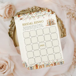 Rustikales Buch Floral Vintages Brautparty Bingo