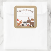 Rustikales Buchzeichen, Buchplatte Quadratischer Aufkleber (Tasche)