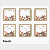 Rustikales Buchzeichen, Buchplatte Quadratischer Aufkleber (Blatt)