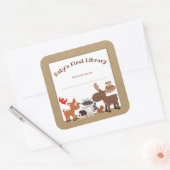 Rustikales Buchzeichen, Buchplatte Quadratischer Aufkleber (Umschlag)