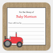 Rustikales Buchzeichen Quadratischer Aufkleber (Vorderseite)