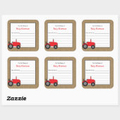 Rustikales Buchzeichen Quadratischer Aufkleber (Blatt)