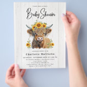 Rustikales Budget Blumenkuh Brautdusche Einladung Flyer (Hand)