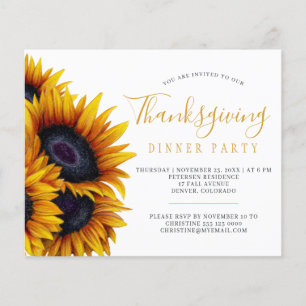 Rustikales Budget Erntedank Dinner Party Einladung