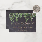 Rustikales Budget Eukalyptus Wedding speichern das Mitteilungskarte (Vorderseite/Rückseite Beispiel)