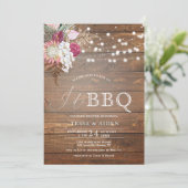 Rustikales Budget Ich mache GRILLEN Paare Dusche Einladung (Stehend Vorderseite)