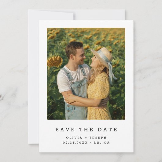 Rustikales Budget Romantisches Hochzeitssonne-Sonn Save The Date (Vorderseite)