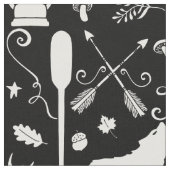 Rustikales Buffalo Deer Arrows wolf Woodland Muste Stoff (Nahaufnahme)