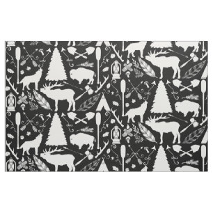 Rustikales Buffalo Deer Arrows wolf Woodland Muste Stoff