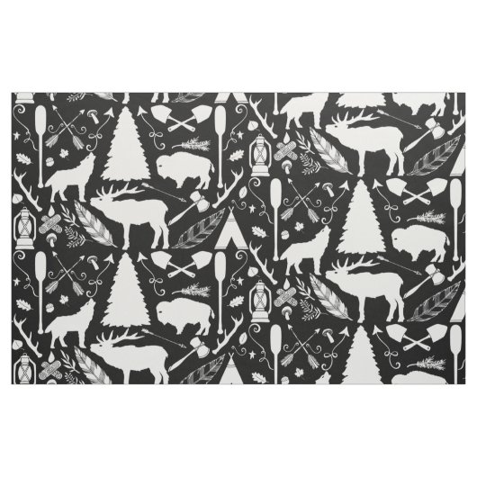 Rustikales Buffalo Deer Arrows wolf Woodland Muste Stoff (Fat Quarter (45,7 x 55,9 cm))