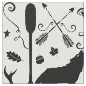 Rustikales Buffalo Deer Arrows wolf Woodland Muste Stoff (Nahaufnahme)