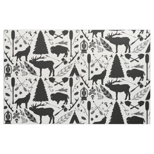 Rustikales Buffalo Deer Arrows wolf Woodland Muste Stoff (Fat Quarter (45,7 x 55,9 cm))