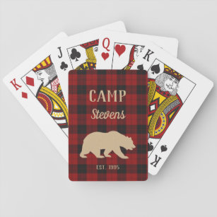 Rustikales Buffalo Kariert Bear Family Camp Spielkarten