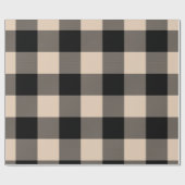 Rustikales Buffalo Kariert Beige Schwarz Geschenkpapier (Flach)