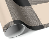 Rustikales Buffalo Kariert Beige Schwarz Geschenkpapier (Rolleneckpunkt)
