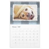 Rustikales Buffalo Kariert Blue Dog Pet 2023 Kalender (Feb 2027)