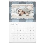 Rustikales Buffalo Kariert Blue Dog Pet 2023 Kalender (Jan 2027)